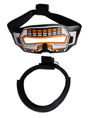 glowing and flashing sound activated visor great for parties or festivals